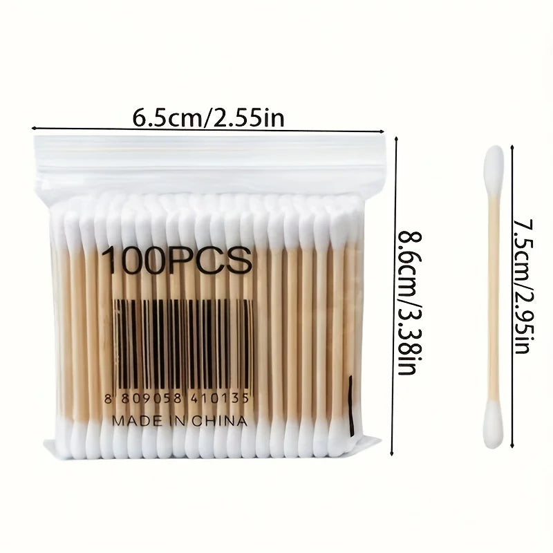 Eco cotton swabs double round tip