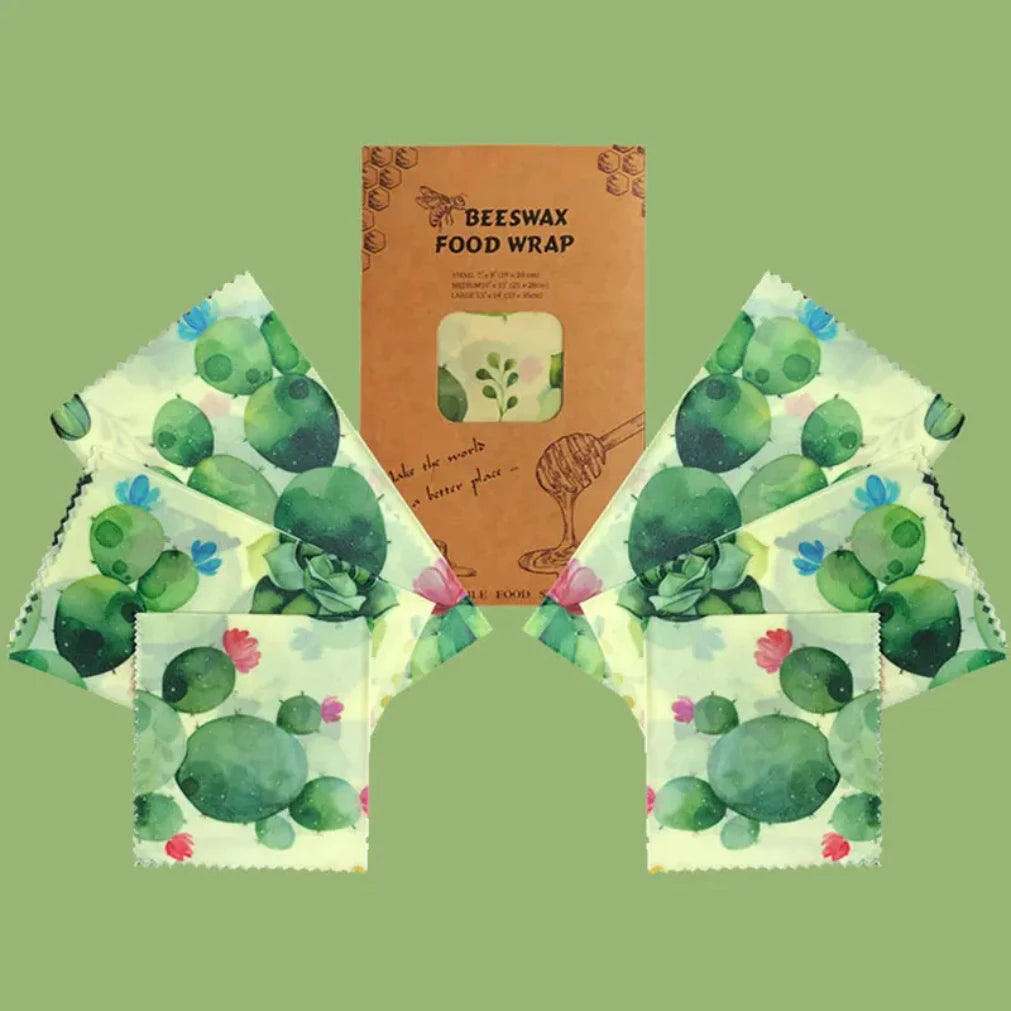 Beeswax wraps in use on food