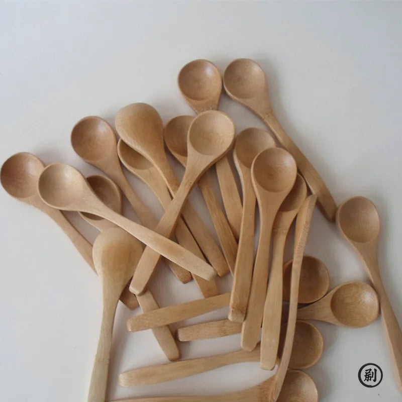 Natural wood honey dipper and spoon set