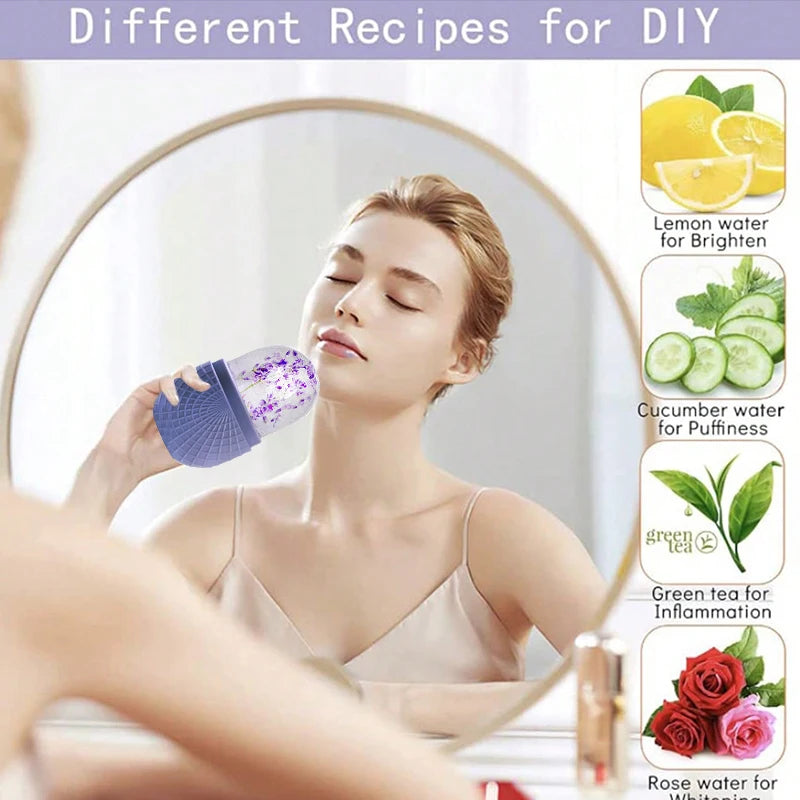 Ice roller for de-puffing face