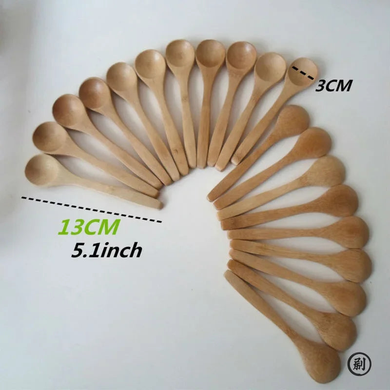 Eco bamboo kitchen condiment scoops