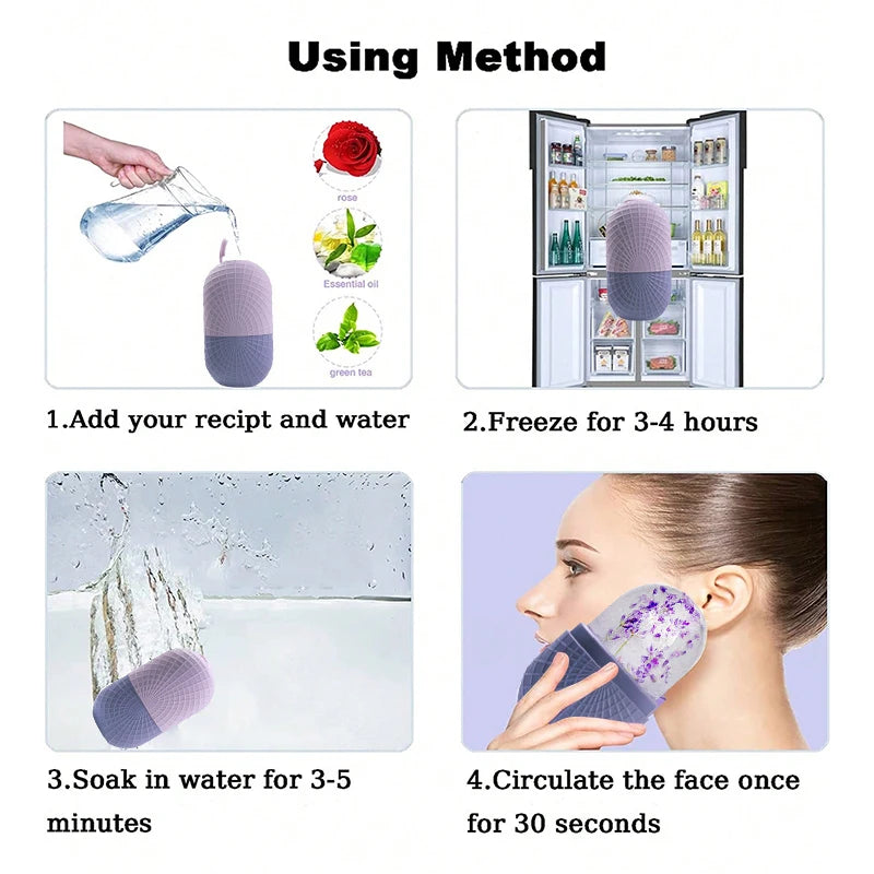 Reusable leakproof ice face roller