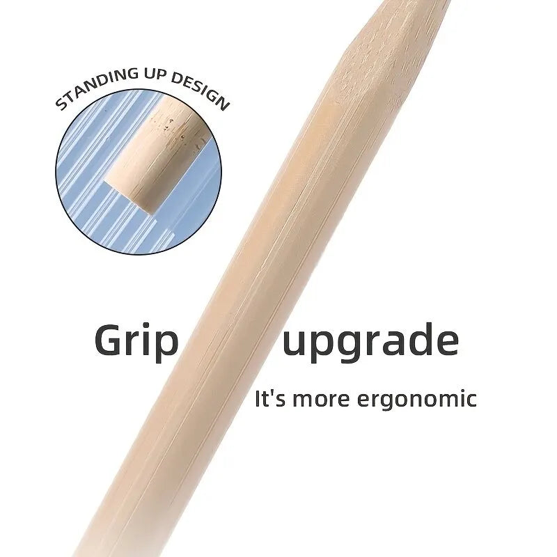 Biodegradable bamboo toothbrush close up