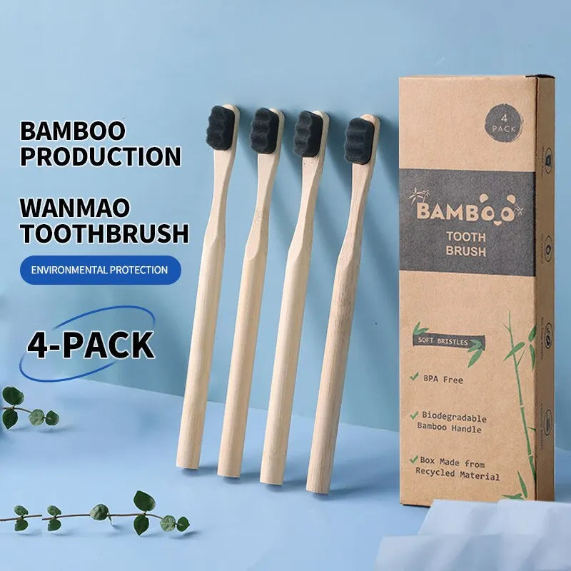 Bamboo toothbrush 4-pack