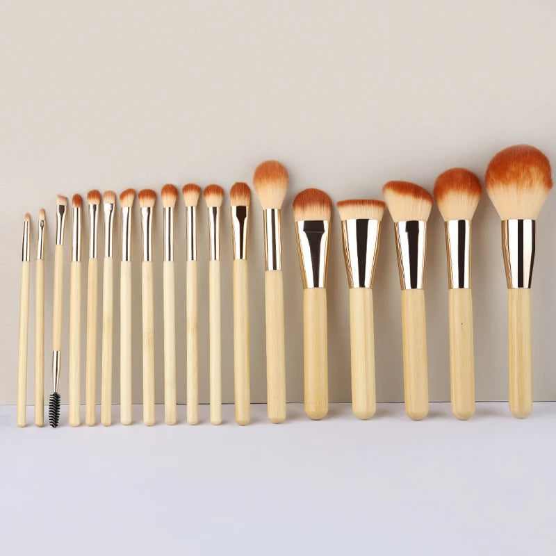 18pcs bamboo makeup brush set