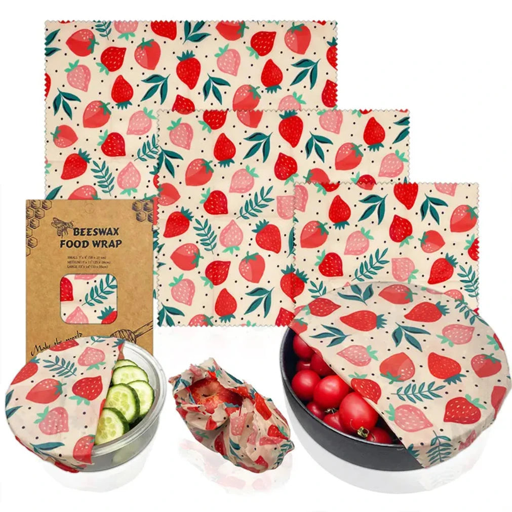 Organic beeswax food wraps 3 pack