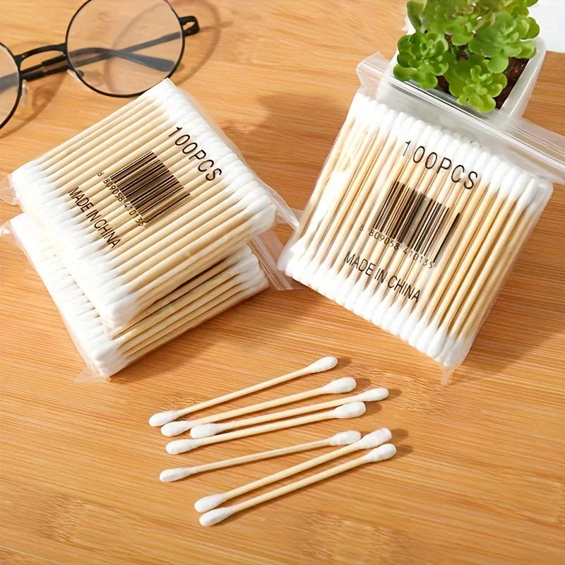 Bamboo cotton swabs for makeup and ears