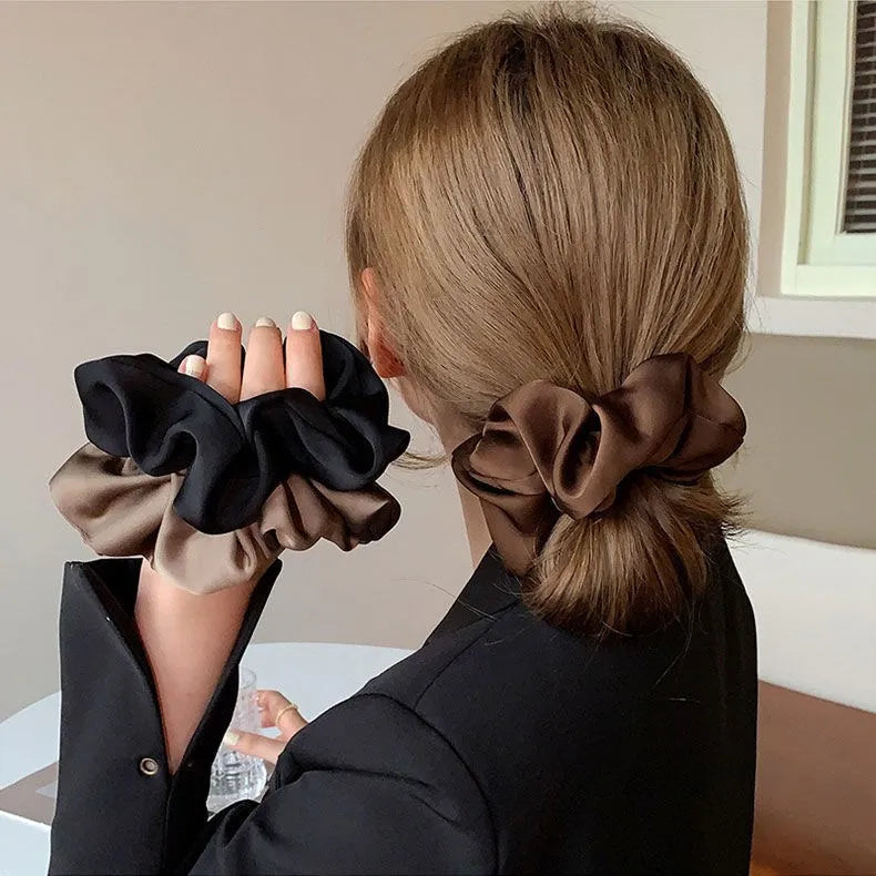 Silk satin scrunchies