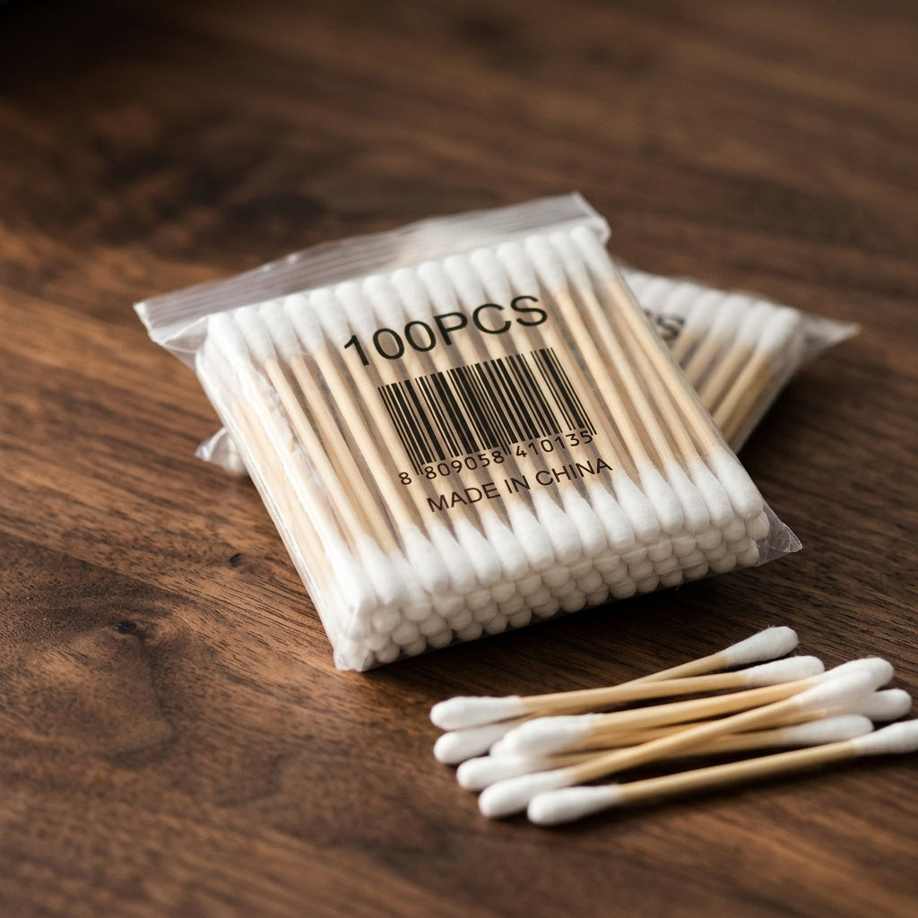 Bamboo Cotton Swabs — 200pcs Zero-Waste Ear &amp; Makeup Buds