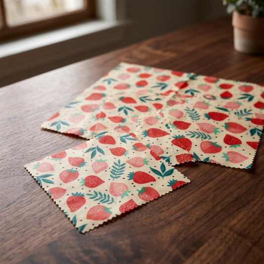 Organic Beeswax Food Wraps — 3-Piece Set (S, M, L)