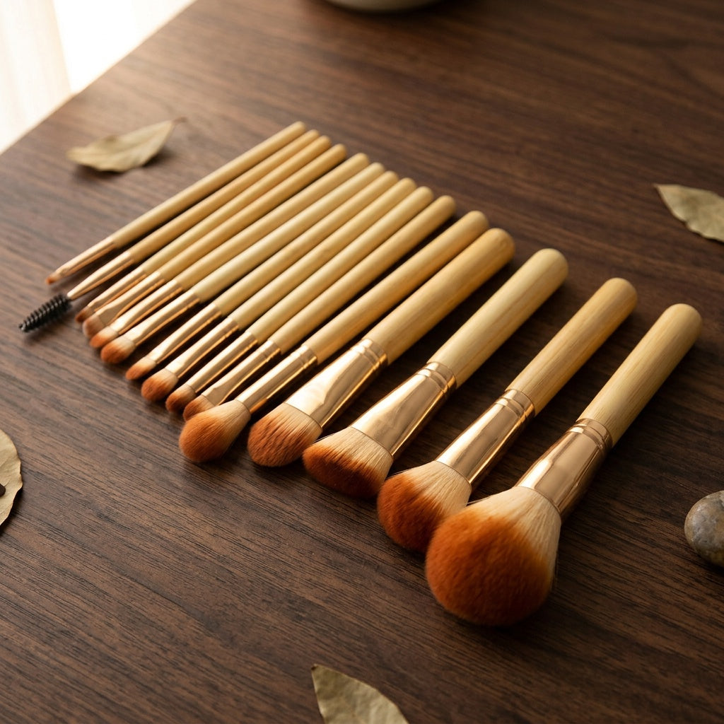 Bamboo Makeup Brushes Set — 18pcs Professional Kit