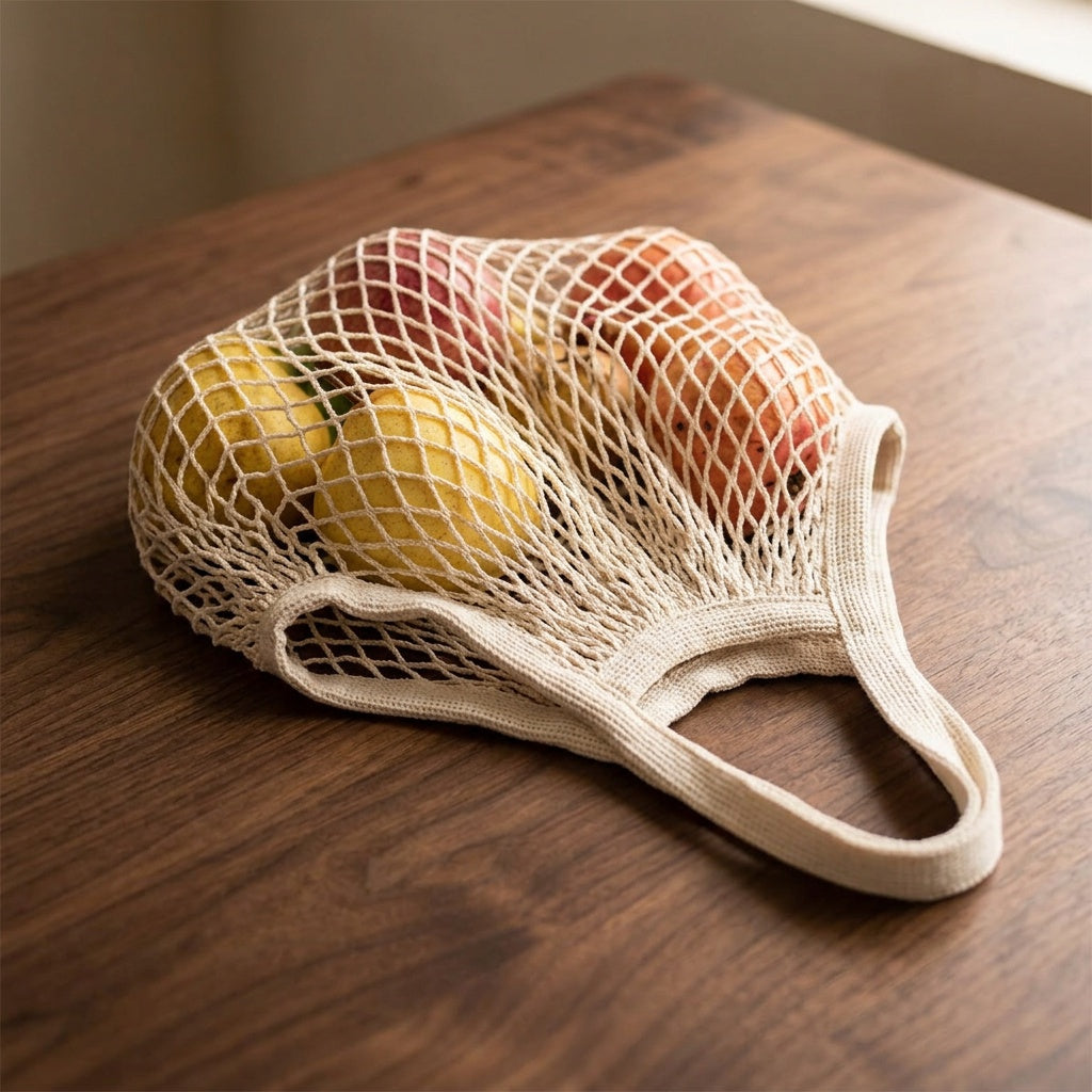 Reusable Cotton Mesh Produce Bag — Zero-Waste Shopping
