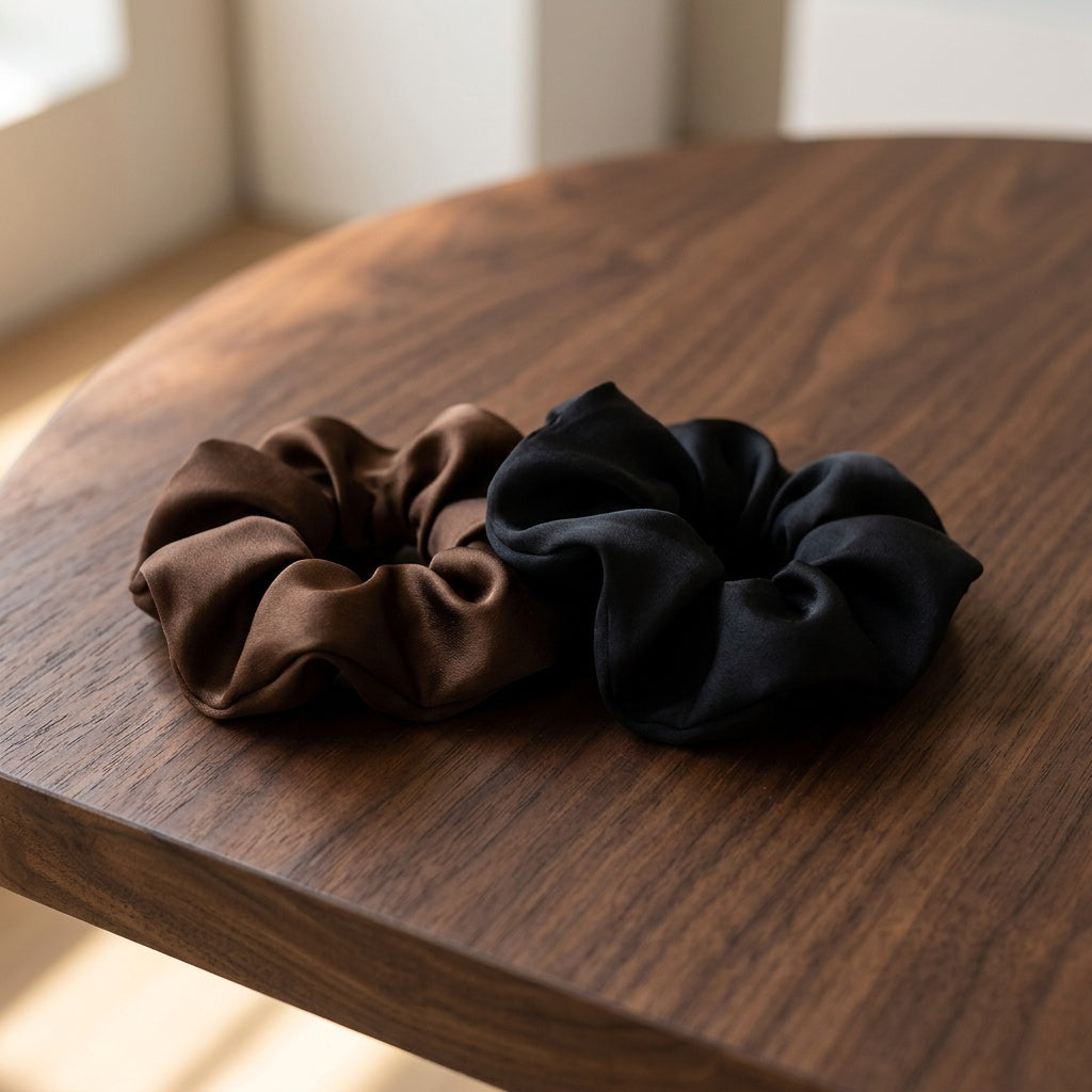 Silk Satin Hair Scrunchies — Gentle No-Damage Hair Ties